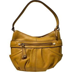 Tignanello Yellow Leather Hobo Bag
